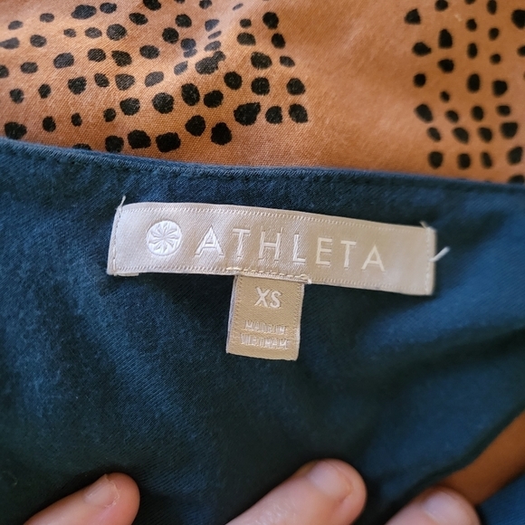 VGUC Athleta Santorini V-Neck Solid Dress Tumbling Teal Small - Picture 7 of 10